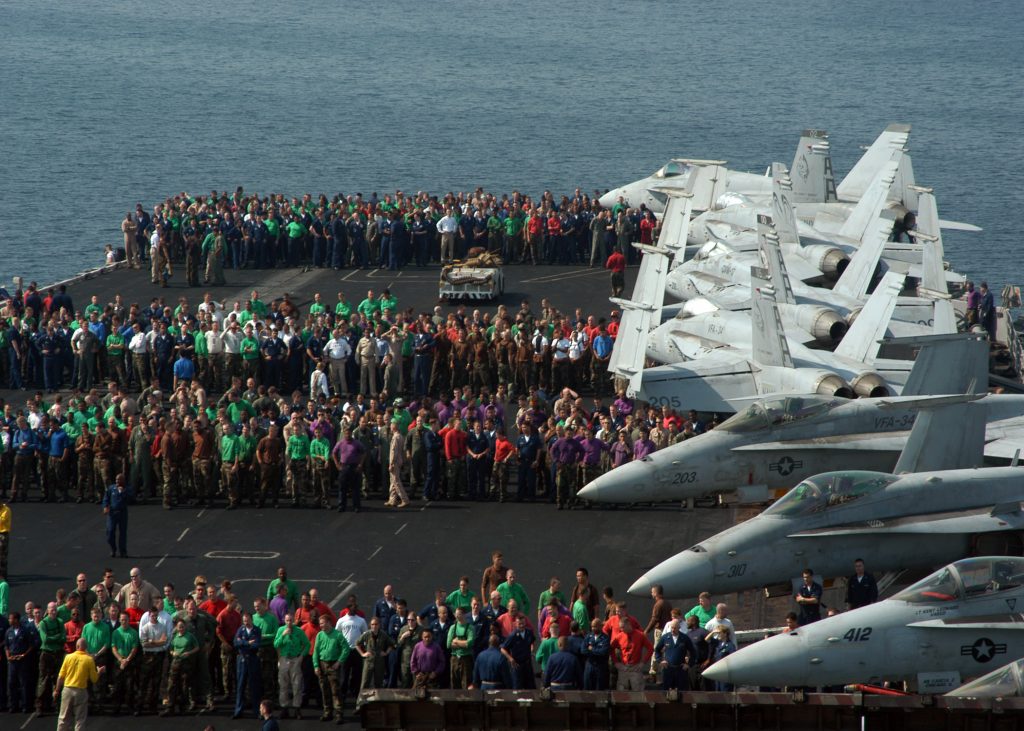 An average aircraft carrier houses about 5000 personnel